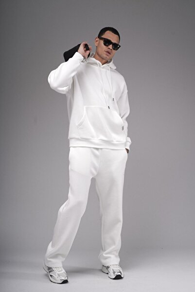 king brich Oversize Fit Kangaroo Pocket Hooded Straight Bottom Top Set