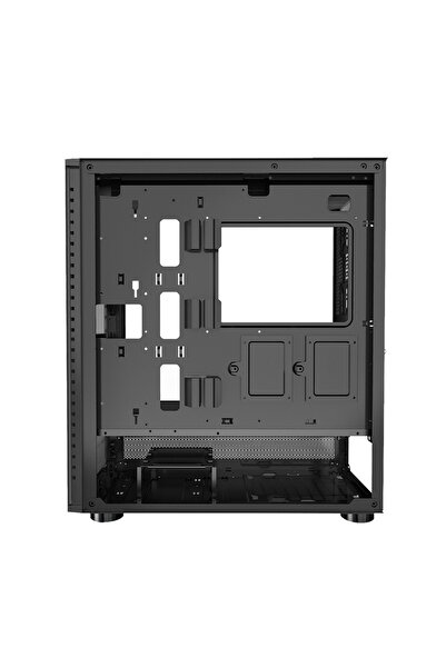 PCCOOLER Carcasă ATX Tower, fără sursă de alimentare, sticlă securizată, 1 ventilator, USB 3.2 Gen1 x1, USB 2.0x2, audio/microfon, neagră