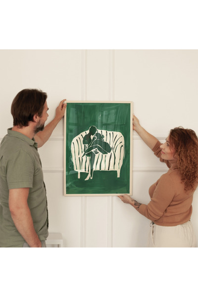 Tuba Decor Tablo dintr-o singură bucată cu rame din lemn pentru sufragerie, s...