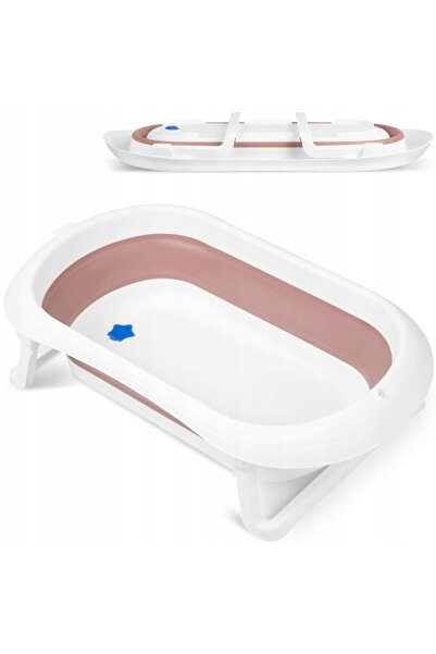 Ricokids Μπανιέρα μωρού - Πτυσσόμενη, Αντιολισθητική, Λευκή/Ροζ, Μέγιστο φορτ...