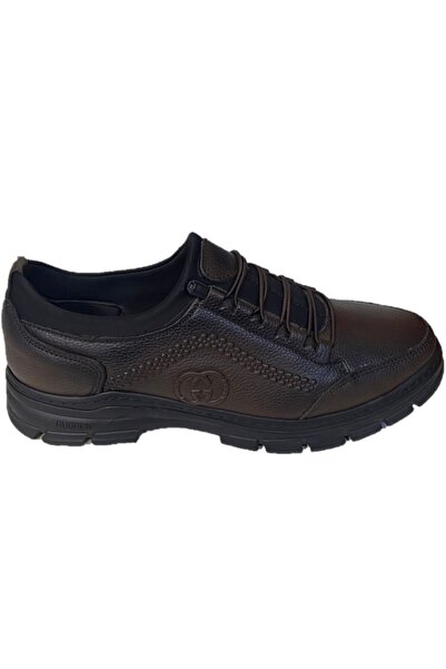 Shubuu Men's Daily Seasonal Winter Genuine Leather Shoes Non-Slip Sole Orthopedic Smart Lace-Up