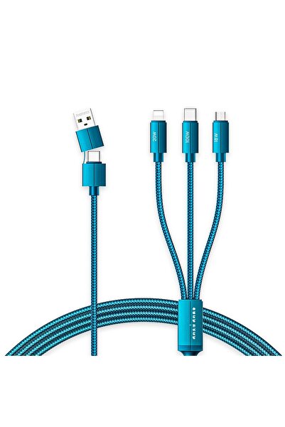 Timebox Cablu de încărcare 6 în 1, încărcare rapidă, 100W, 1 m, USB și USB-C ...