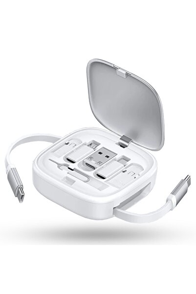 Timebox Cablu de date 6 în 1 retractabil cu încărcare rapidă USB Type-C Light...