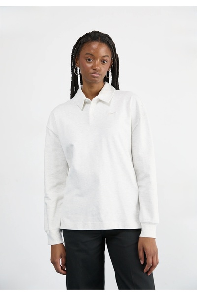 Nike Спортивний одяг Essential Жіночий оверсайз-поло з довгими рукавами Açık ...