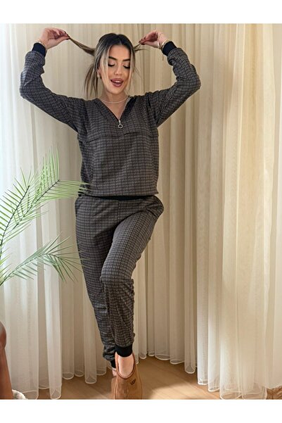 Wear Up    Women's Two Thread Fabric Zipper Detail Hooded Double Suit