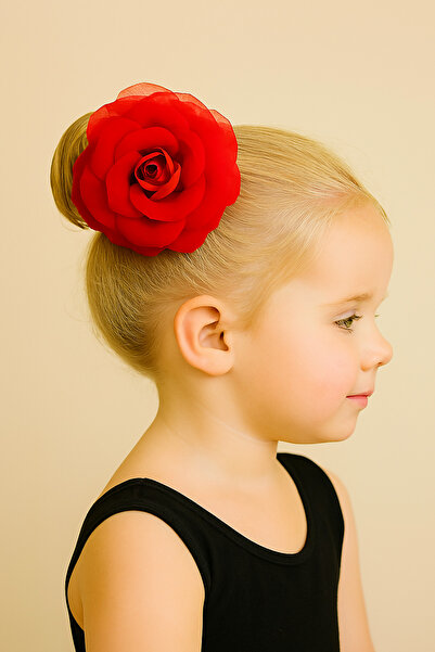 Eray Kids Kız Çocuk Klipsli Çiçek Toka (Çap: 13 cm)