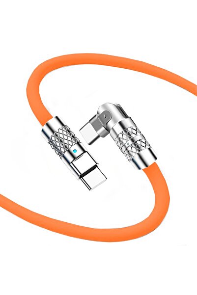 Timebox Cablu de date și încărcare rapidă 120W, rotație la 180 de grade, QC 3.0, tip C la USB-C, 1,5 m, indicator LED