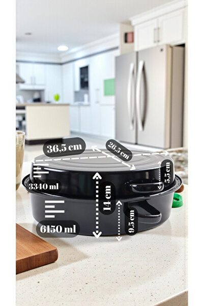 İnci Emaye 36.5 cm Enamel Clam Pot, Serving, Dining, Camping, Picnic, Dowry, 9500 ml