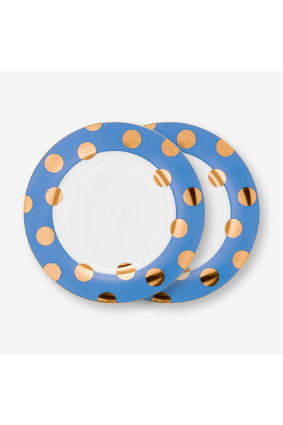 Pip Studio Dot Delight Mavi Porselen Yemek Tabağı 26,5 Cm