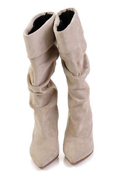 Bambi Bej Kadın Çizme K03678062072