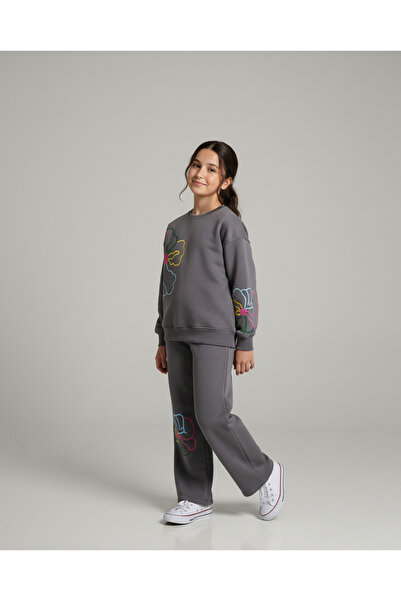 son öz bebe Set de trening pentru fete cu broderie florală cu 3 fire Ş cu căp...