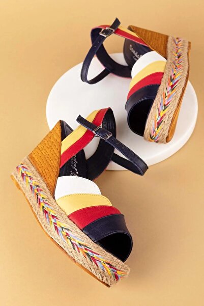 Gondol Γυναικεία σανδάλια πλατφόρμας με τακούνι από γνήσιο δέρμα