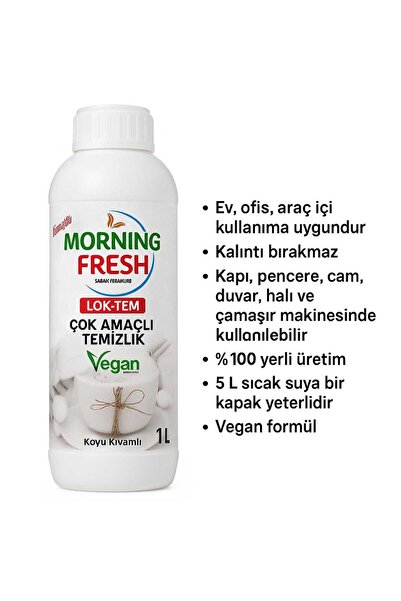 MORNİNG FRESH Lok-tem 1lt Çok Amaçlı Genel Temizleyici ( BEYAZ SABUN KOKULU )