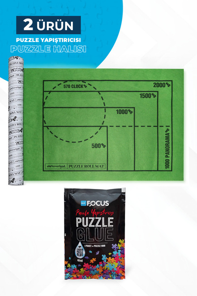 Neverland 2 Ürün - Puzzle Halısı 2000'lik-Puzzle Yapıştırıcısı 1000'lik - Puzzle'larınız Için Mükemmel Çözüm