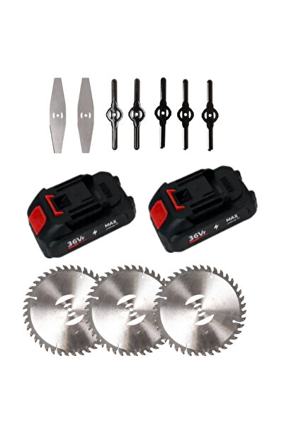 TEHNOSHOP Electric brushcutter 36V 2 batteries 7 blades 3 discs