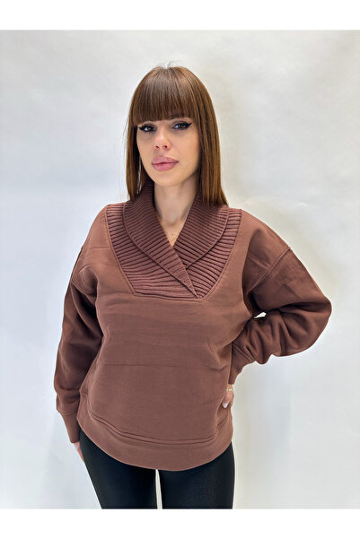 IFASTFASHION Hanorac damă cu guler tricotat larg – model elegant casual negru...