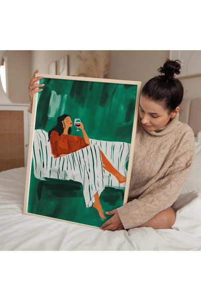 Tuba Decor Tablo dintr-o singură bucată cu rame din lemn pentru sufragerie, s...