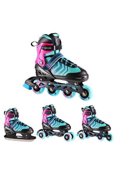 Other NH18192A 4in1 BLACK-PURPLE SIZE L(39-43) ROLLER SKATING BLADES WITH HOCKEY SLEEVE NILS EXTREME