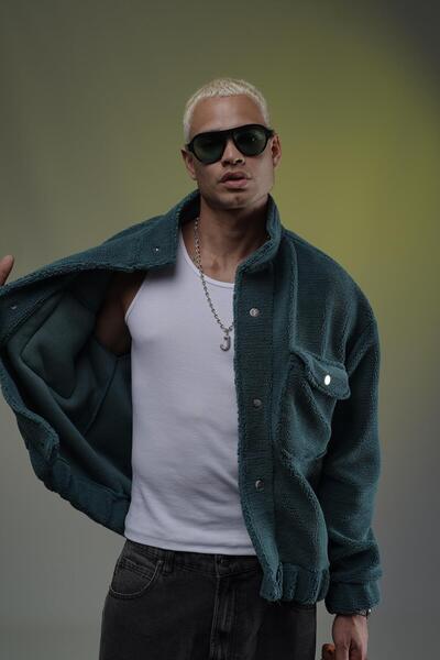 king brich Πλεκτό μπουφάν με λογότυπο με λεπτομέρεια και κλείσιμο με κουμπιά