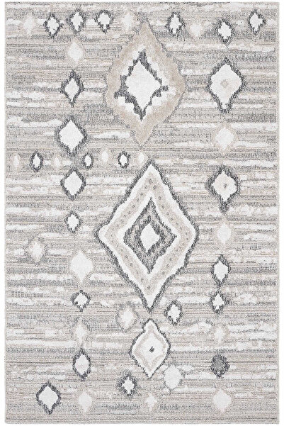 Cool Halı Adora Bej İnce Halı Pamuklu Kabartmalı Yumuşak Dokulu İnce Yazlık O...