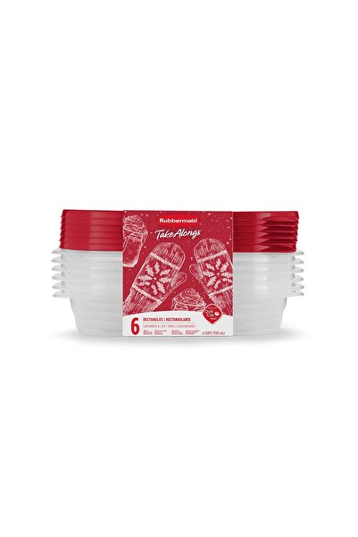 RUBBERMAID TakeAlongs 4 Cup Dikdörtgen Saklama Kabı 6’lı Set (12 Parça) – BPA...