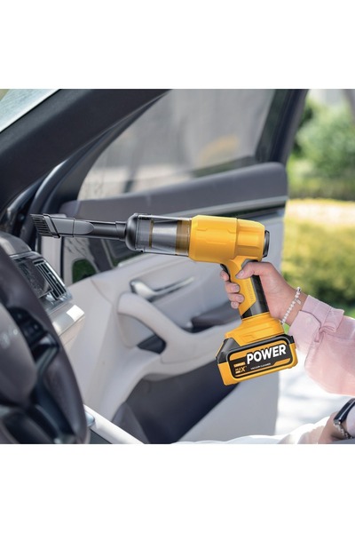 Enshall 25.000mAh Çift Bataryalı Auhma 20.000PA Ultra Çekim Güçlü Çantalı Araç Temizleme Süpürgesi AHV21