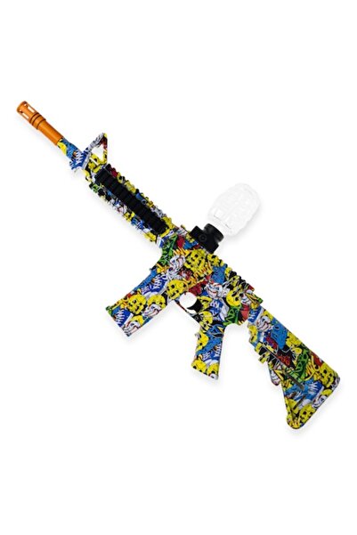 OEM M4A1 Automatic Gel Blaster, 78 cm, Large Set with 1000 Gel Balls, Yellow, Red, Blue