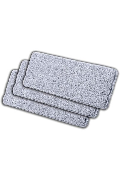OEM Set 3 Microfiber Refills for Flat Mop, 33x12 cm, Gray, High Absorption Power