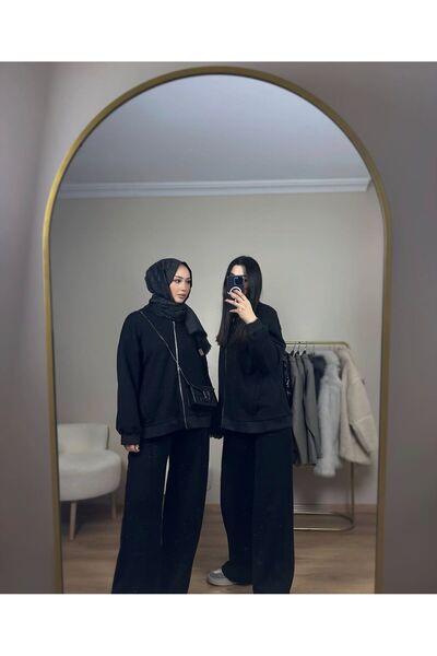 ZAEL COLLECTION SİYAH TAŞLI EŞORTMAN TAKIMI