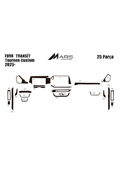 Marscockpitdesign غطاء كونسول فورد كاستم 2025