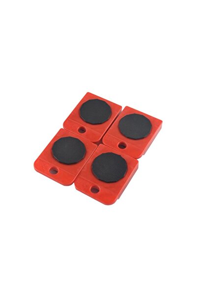 Doty StrongPunch moving set up to 150 kg, 5 pcs (4 roller supports with 8 wheels each + 1 jack), red