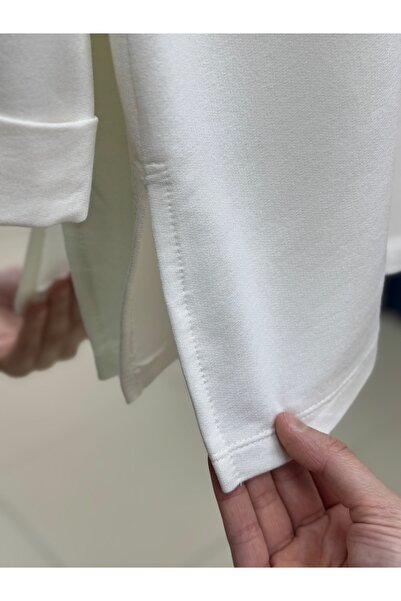 BENAHOLL Ariyla με ραφές στο μπροστινό μέρος και στα άκρα των μανικιών, άνοιγμα κορδόνια στα πλαϊνά Sweat-ZN5988 Λευκό