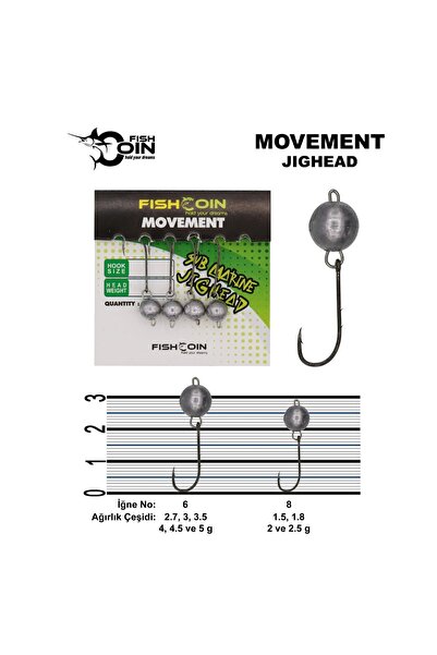FİSHCOİN Movement Jighead 8-1.5 gr