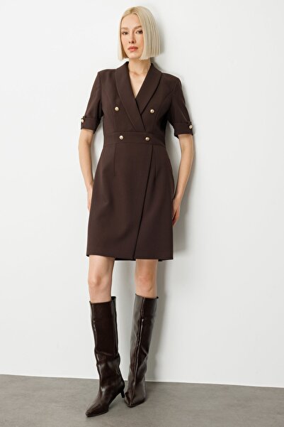 Ekol Рокля с обло деколте и украсени копчета