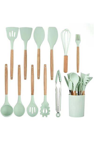 OEM Set de ustensile de bucătărie cu 12 piese, silicon alimentar și mâner din...