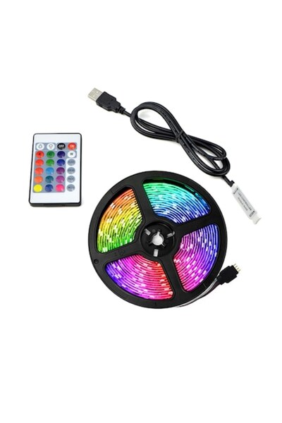 Andowl Kit Bandă LED RGB cu USB, 5M, Telecomandă, Iluminare Decorativă, IP67
