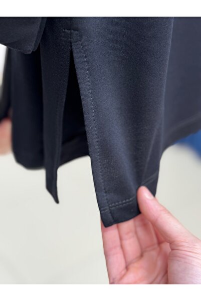 BENAHOLL Ariyla με ραφές στο μπροστινό μέρος και στα άκρα των μανικιών, άνοιγμα κορδόνια στα πλαϊνά Sweat-ZN5988 Μαύρο