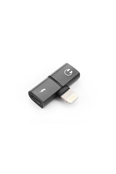 Upzz Adapter Lightning T 2 In 1 Pentru Casti Si Incarcare iOS Negru