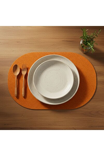 Grand Fine Art 2 Pieces Felt Orange American Service Mat 33X44 cm
