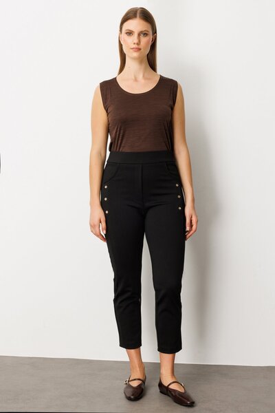 Mi Pret a Porter Mi Cepleri Süs Düğmeli Pantolon