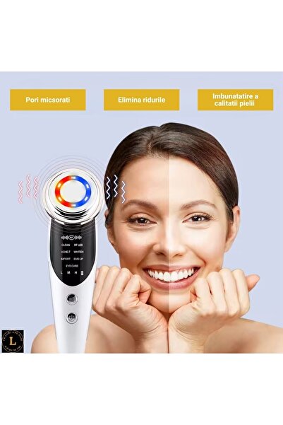 L CR.LUMI.AND.GABI ALĂTURI DE TINE 7 in 1 Facial Massager: Cleansing, Lifting, Anti-Acne, Whitening, Eye Care - EMS Technology,