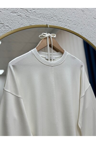 BENAHOLL Ariyla με ραφές στο μπροστινό μέρος και στα άκρα των μανικιών, άνοιγμα κορδόνια στα πλαϊνά Sweat-ZN5988 Λευκό