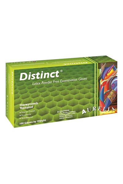 AURELIA Distinct Premium Latex Examination Gloves - Powder-Free, Size XL, Cream, Pack of 100
