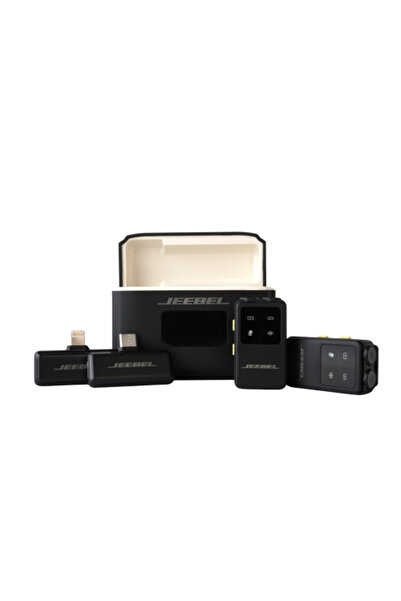 Jeebel ميكروفون لاسلكي مزدوج بشاشة رقمية - تقليل الضوضاء 75 ديسيبل - زمن انتق...