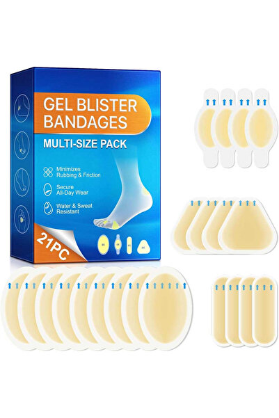 NOVA KISS Set of 21 Medical Gel Patches for Warts and Blisters, Fast Healing, Waterproof