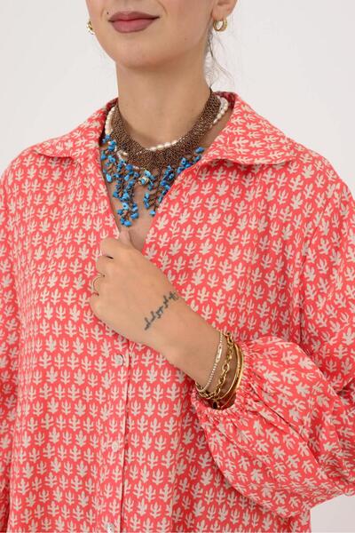 Park Moda AN10522 MARIN EMBROIDERY DETAILED SHIRT DRESS