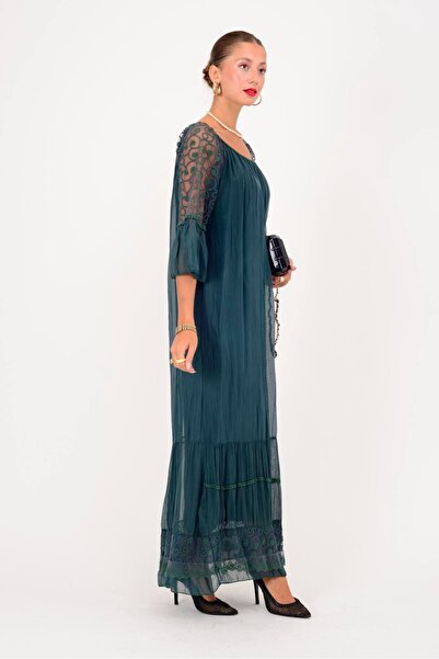 Park Moda 62076 ΦΟΡΕΜΑ ΜΑΚΡΥ ΜΕΤΑΞΙ ΜΕ ΛΕΠΤΟΜΕΡΗ ΛΕΠΤΟΜΕΡΗΣΗ ΔΑΝΤΕΛΑΣ