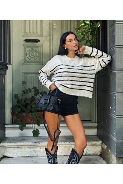 HAFT سترة تريكو مخططة ذات ملمس مميز – مجموعة بوتيك