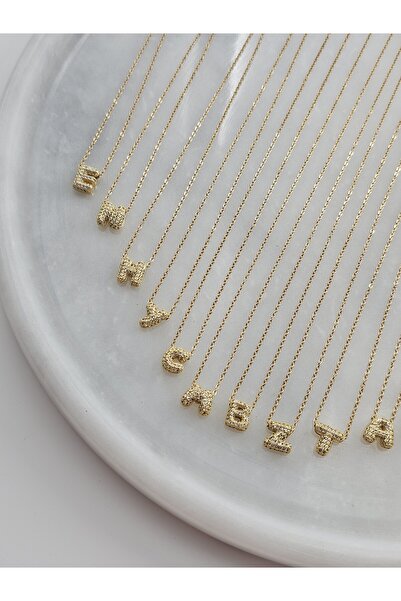 FA LORA TAKI Z HARFLİ BALON ALTIN KAPLAMA ZİRKON TAŞLI KÜÇÜK BOY HARF KOLYE