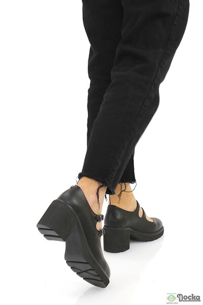 Mammamia Women's Genuine Leather Seasonal Thick Platform Heeled Classic Patent Leather Shoes M26/Ka160